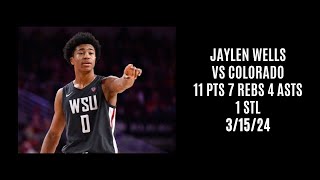 Jaylen Wells vs Colorado (11 PTS 7 REBS 4 ASTS 1 STL) 3/15/24