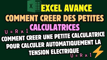 Excel avancé créer une petite calculatrice pour calculer la tension électrique formulaire de saisi