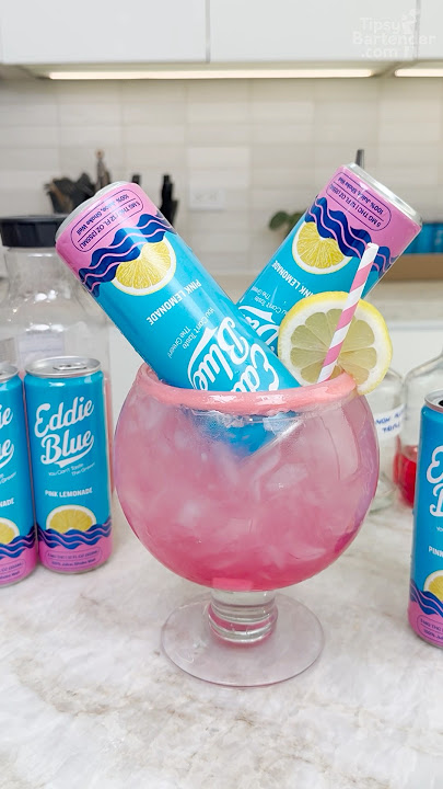 EddieBlue Pink Lemonade Fishbowl Mocktail #EddieBlue #FeelTheClouds #YouCantTasteTheGreen