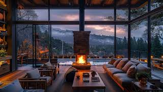 Beautiful Sunset View at Mountain Hill Relaxing Workspace | Soft Jazz Music to Relief Stress & Rest