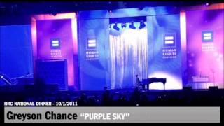 Greyson Chance - &quot;Purple Sky&quot; (Live HRC Dinner October 1, 2011)