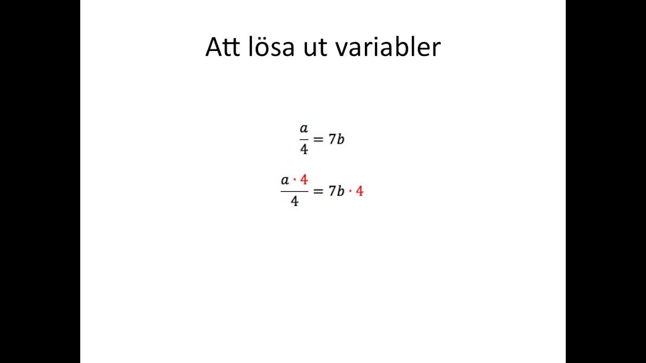Att lösa ut ur formler