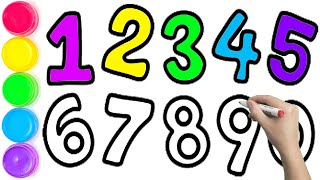 1234567890, Super Easy Drawing, Painting & Coloring Numbers for Kids