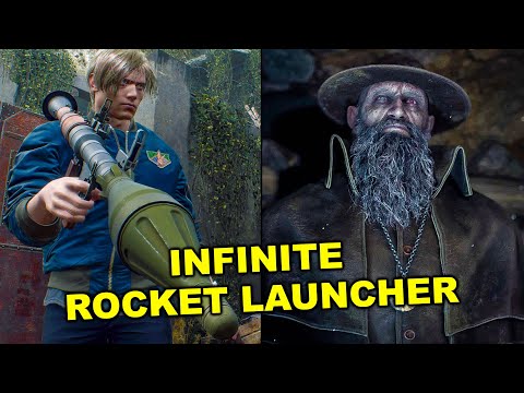 Resident Evil 4 Remake - INFINITE ROCKET LAUNCHER VS Bosses Gameplay