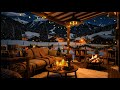 Cozy Winter Coffee Shop Ambience ☕❄️ Smooth Jazz Music & Fireplace Sounds for Sleep & Relax