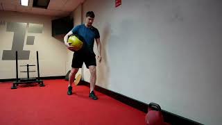 SPLIT STANCE WALL BALL ROTATION TOSS