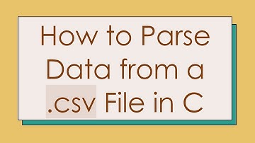 How to Parse Data from a .csv File in C
