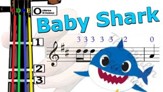 Baby Shark | Violin Tutorial | Children Song | 小提琴 | 鯊魚寶寶 | 兒歌 [Level 1]