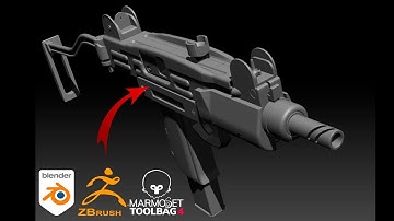 TimeLapse mini uzi gameready weapon Blender Modeling parte 1