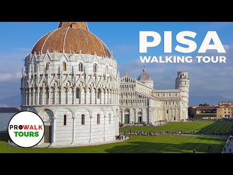 Pisa, Italy Walking Tour 4K 60fps - Top of the Tower