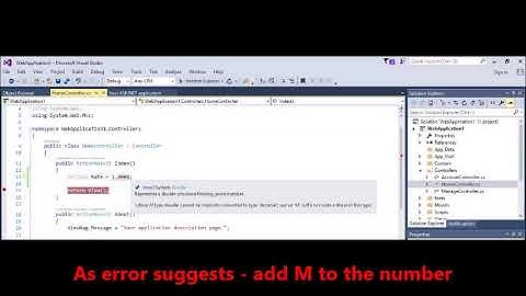 C# - Fix Error - Literal of type double cannot be implicitly converted to type 