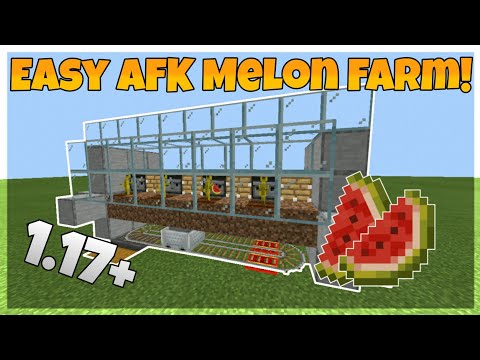 Automatic AFK Melon Farm For Minecraft Bedrock And JAVA! - Easiest Melon Farm For Mcpe 1.17!