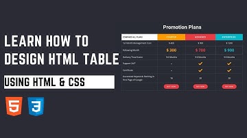 LEARN HOW TO DESIGN HTML TABLE USING HTML5 & CSS3