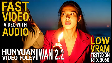 Fast Low VRAM Wan 2.2 + Hunyuan Video Foley | Generate videos with cinematic soundtracks.