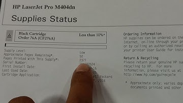 How to see Printed Supplies Status of hp laserjet pro m404dn printer