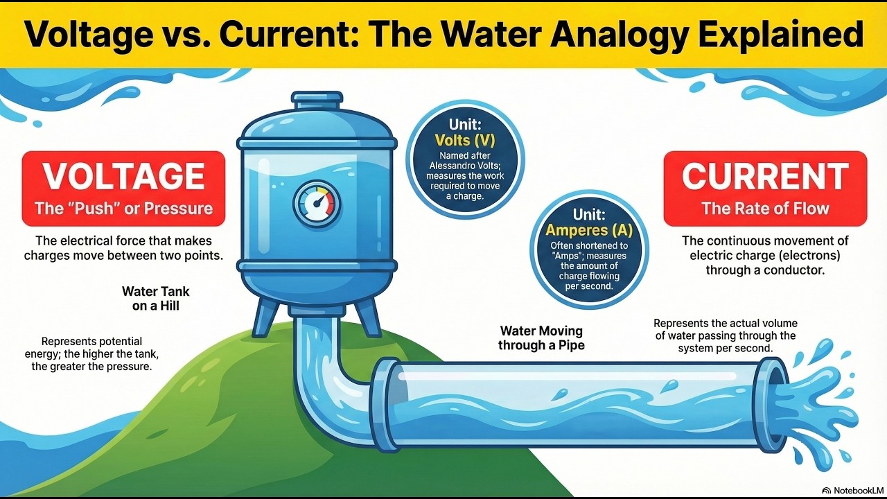 What is the difference between Voltage and Current? - Easy Explaination