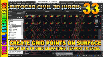 AutoCAD Civil 3D in Urdu | How to Create Grid Elevation on Surface | Export to Excel | Lesson 33