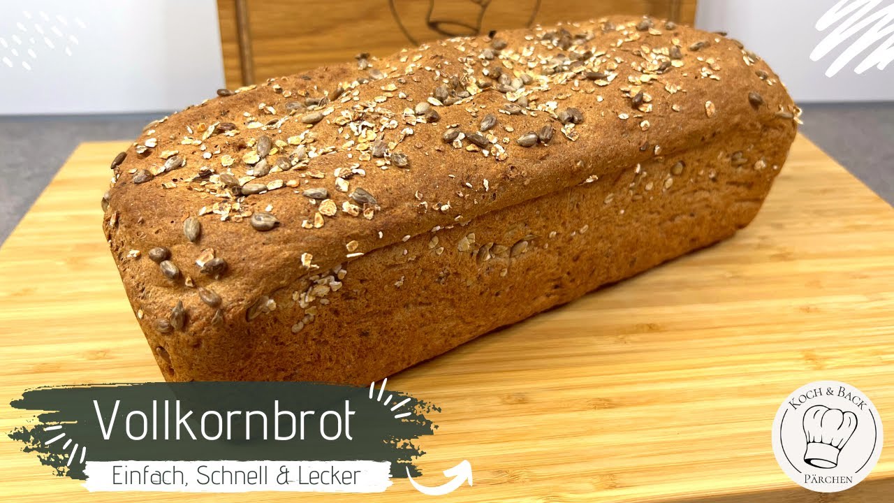 Einfaches &amp; leckeres Vollkornbrot selber backen😍😋 Schnelles ...