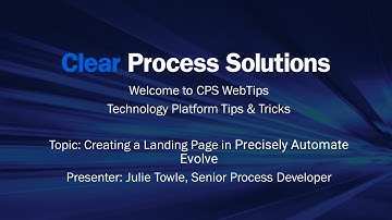CPS WebTips: Creating a Landing Page in Automate Evolve