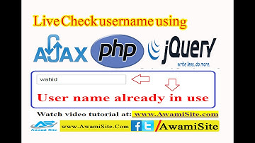 Live Check Username using Ajax Jquery and Php Video tutorial ( Part 1 of 2 )