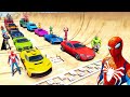 Mount Chiliad Epic challenge jump Ramp Spiderman Super Cars - GTA 5 MODS