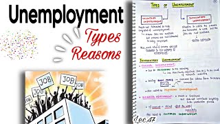 Unemployment--Types & Reasons || Indian Economy || Handwritten notes || Lec.47 || An Aspirant !