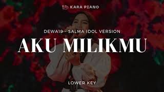 Video thumbnail of "Dewa19 - Aku Milikmu (Salma Idol ver.) (Lower Key Karaoke Piano)"