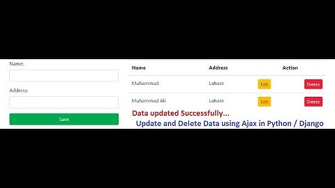 Update & Delete data using ajax in Python/Django Part 2 Django AJAX Tutorial اردو