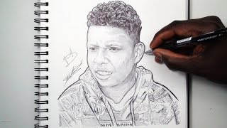 Drawing A Subscriber: Josiah Pen Drawing - DeMoose Art