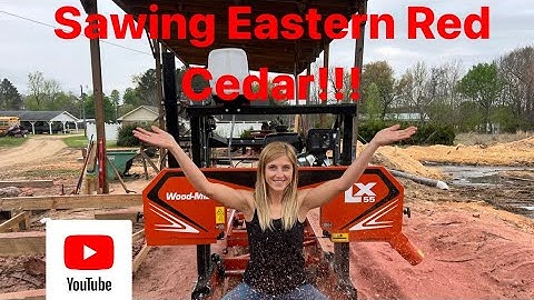 Milling BEAUTIFUL Eastern Red Cedar with a WOODMIZER Sawmill!!! (Pt 1)