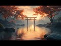 Experience Tranquility with Japanese Flute Music Peaceful Sunset & Torii Gate Reflection