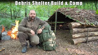 Bushcraft Debris Shelter Build & Overnighter