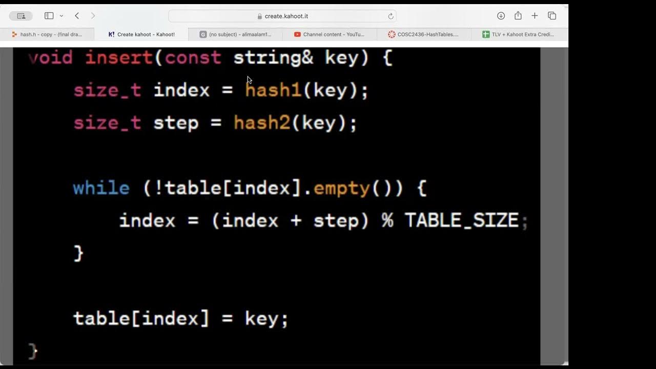 slide 10 double hash code - YouTube
