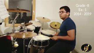 Trinity College Drum Kit GRADE - 8  ( 2014 - 2019 ) Exercises - 1, 2, 3