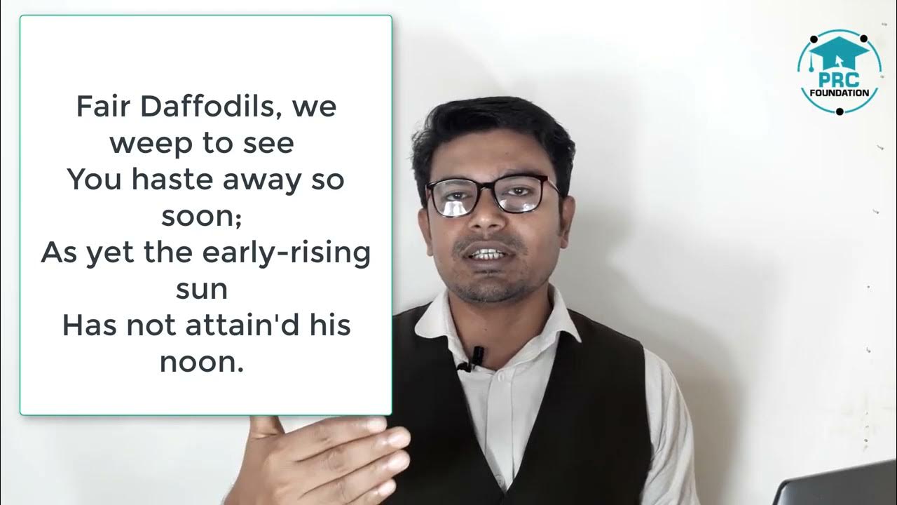 To Daffodils by Robert Herrick Translation & Analysis Bengali Lecture PRC Foundation YouTube