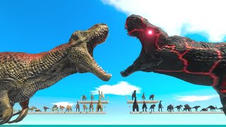 Dinosaur VS Its Lava Version In The Lava Pool Arena  Animal Revolt Battle Simulator