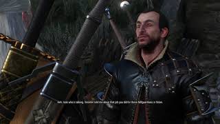 Lambert mocks Geralt's killing monsters line