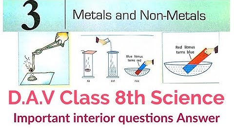 D.A.V Class 8th Science Chapter 3: Metals and Non-Metals Important interior questionsAnswer