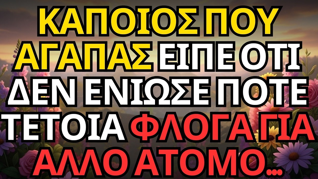 ΚΑΠΟΙΟΣ ΠΟΥ ΑΓΑΠΑΣ ΕΙΠΕ ΟΤΙ ΔΕΝ ΕΝΙΩΣΕ ΠΟΤΕ ΤΕΤΟΙΑ ΦΛΟΓΑ ΓΙΑ ΑΛΛΟ ΑΤΟΜΟ...