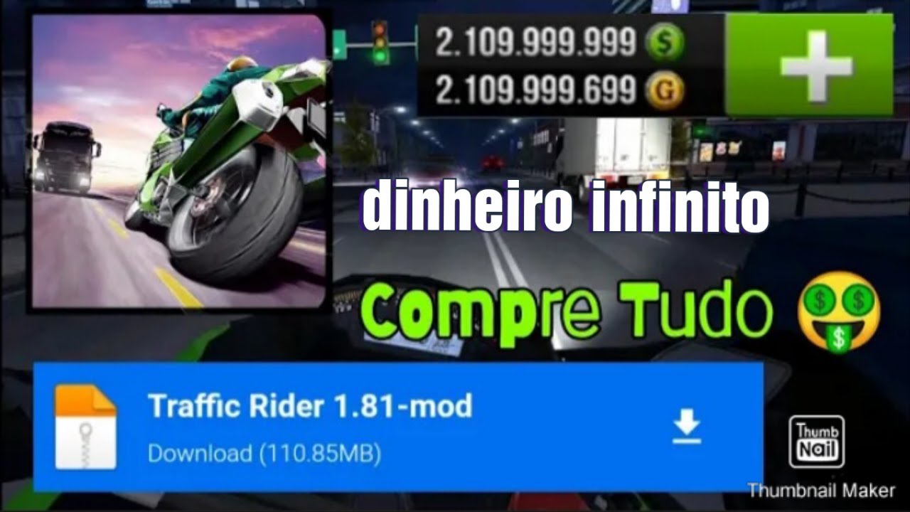 Como ter dinheiro infinito no traffic rider 2022 - YouTube