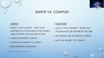 Simple v Complex Trusts