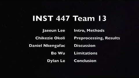 INST447 Team 13 Final Project Presentation