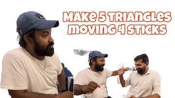 Make 5 triangles moving 4 sticks @AmitSinghDeaf