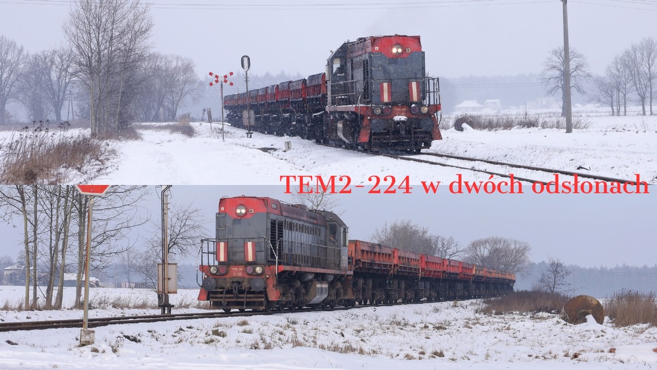 TEM2-224 w dwóch odsłonach w relacji Knurów Zwałowisko - KWK Budryk