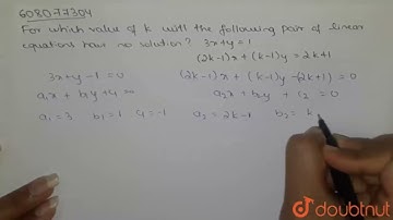 For which value of k will the following pair of linear equations have no | Class 10 Maths | Doubtnut