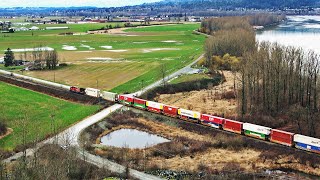 Huge Canadian Freight Trains In The Lower Mainlands of British Columbia