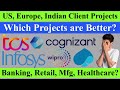 Best projects in it companies us europe clients banking retail pharma client tcs infosys wipro