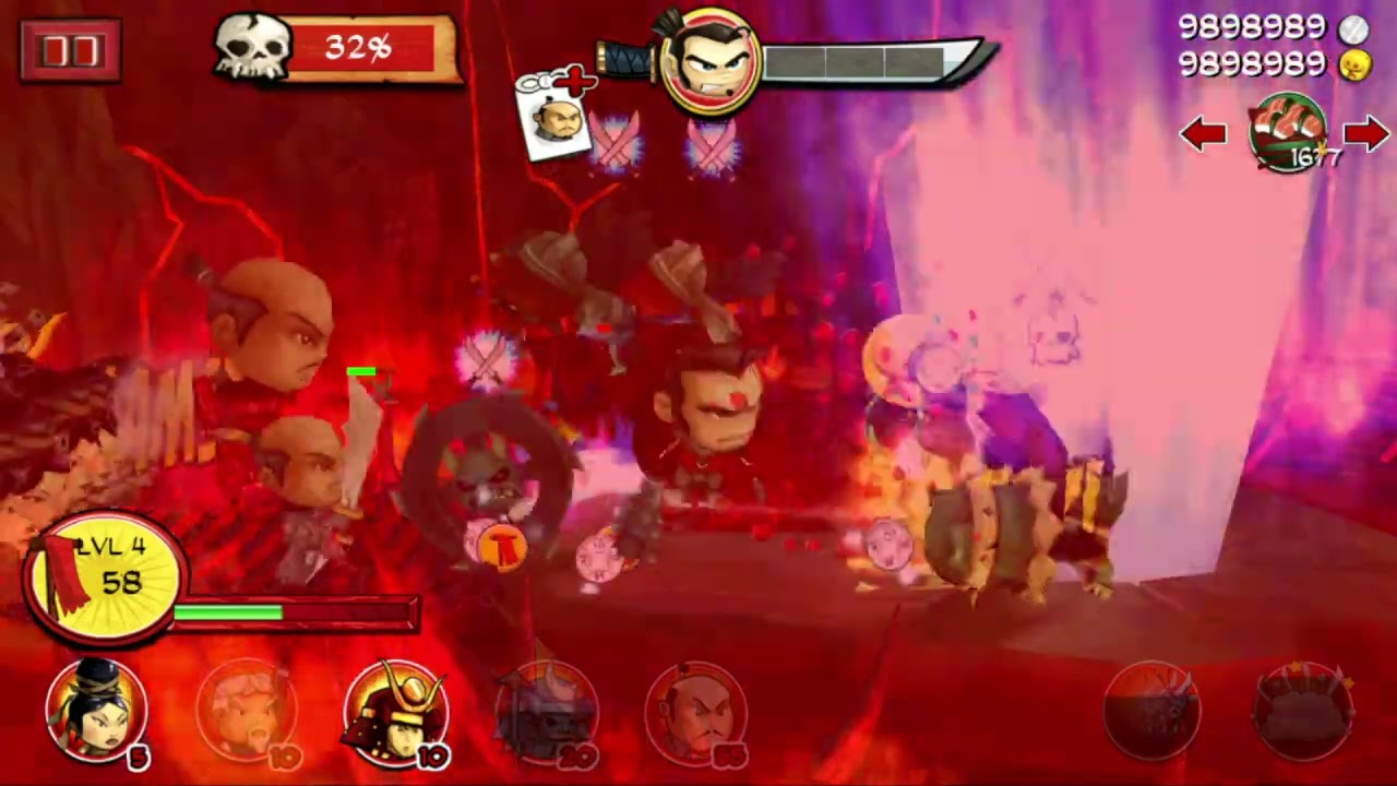 Samurai vs zombies defense wave 70, with Nobunaga friendship charm