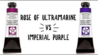 Daniel Smith Color Showdown Ep 3: Rose of Ultramarine and Imperial Purple | Watercolors Comparison