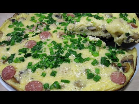 Вкуснейший Завтрак, не откажется никто! Омлет с Грибами, Колбасой и Сыром